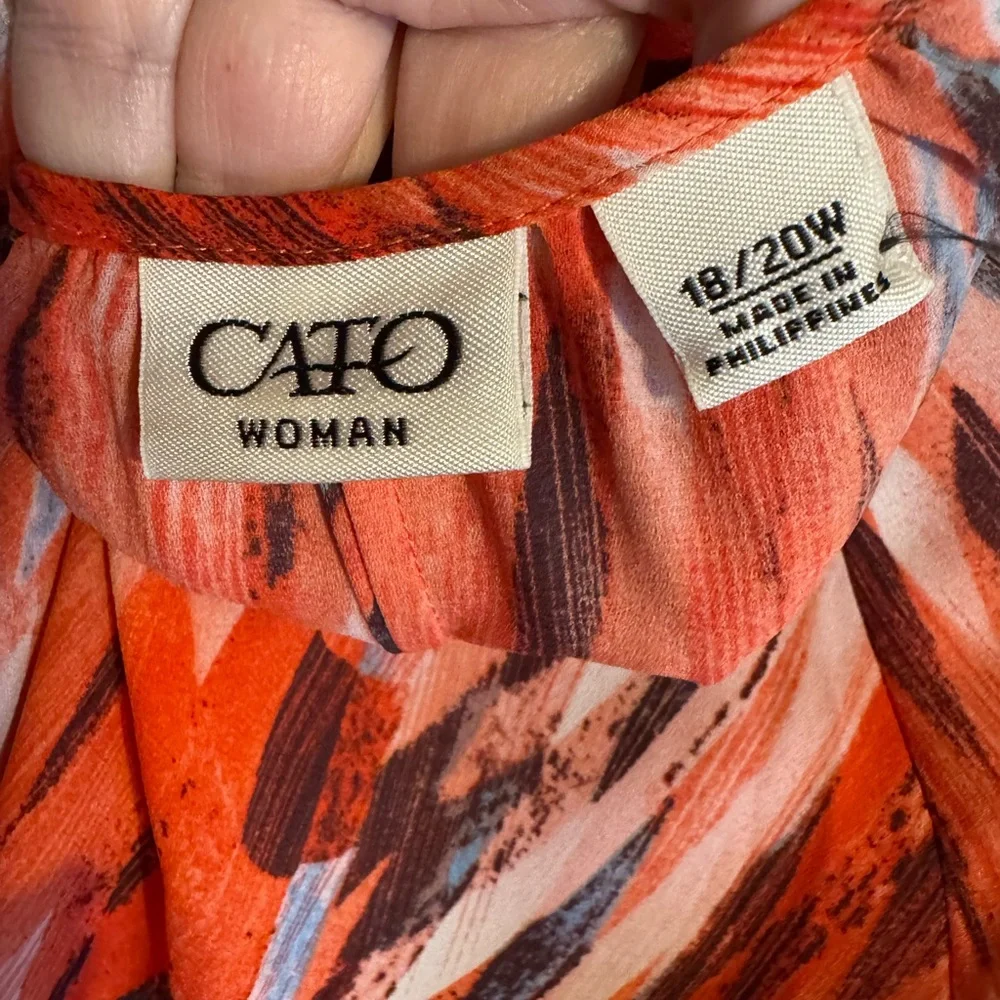 Orang/Coral Multi-Color Abstract Top PLUS: 18/20 BIN#S - Picture 7 of 7